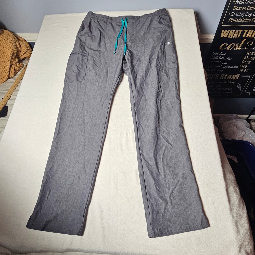 Figs Technical Collection Gray Scrub Pants Womens XL Tall TW2000T Cargo Straight